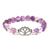 Bracelet Lotus Améthyste/Cristal de roche